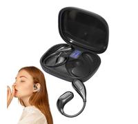 Earbuds Open Ear Earbuds, Sport Headphones, Over Ear Wireless, Noise Cancelling Earphone for Motorcycle Travel Gym Workout Running Game Use During Commute, Black, White, Skin Color, Pink