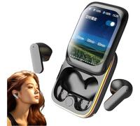Earbuds With Display, LED Screen Earbuds, Smart Display Earphones, Earbuds With DigitFull Color Touchscreen Ear Buds, Noise Cancelling Cordless Earbuds, Wireless Earphones, USB Charging Case