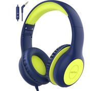 EarFun Cuffie Bambini Cablate con Microfono, Jack 3.5mm, Blu-Limone