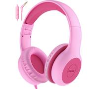EarFun Cuffie Bambini Cablate con Microfono, Jack 3.5mm, Rosa Fucsia