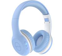 EarFun K2 - Cuffie Bluetooth per bambini, con volume limitato, autonomia di riproduzione 40 ore, microfono integrato, suono stereo, cuffie sovrauricolari pieghevoli per scuola/viaggio/iPad/tablet, blu