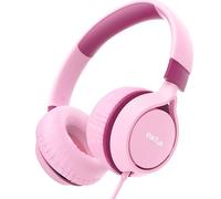 EarFun S1, Cuffie per Bambini Cablate Pieghevoli, Limite di Volume 85dB, Suono Stereo, Archetto Regolabile, Cuffie On-Ear Leggere e Portatili per Scuola/Viaggi/Bambini/Bambine/PC/Tablet, Rosa