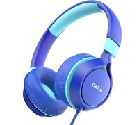 EarFun S1, Cuffie per Bambini Cablate Pieghevoli, Limite di Volume 85dB, Suono Stereo, Archetto Regolabile, Cuffie On-Ear Leggere e Portatili per Scuola/Viaggi/Bambini/Bambine/PC/Tablet, Blue