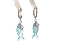 Earing per le donne, piccoli orecchini di pesce da donna piccoli Pesce orecchini pendenti moda donna spiaggia gioielli