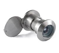 Earl Diamond Spioncino in ottone massiccio a 220 gradi con coperchio per la privacy girevole robusto per porte da 42 a 54 mm di spessore, per casa, ufficio, hotel, nichel satinato