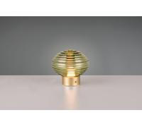 Reality Leuchten Earl R57771115 - Lampada da tavolo a LED, in ottone opaco, vetro verde, con LED da 1,5 Watt, 4 ingressi touch