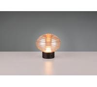 Reality Leuchten Earl R57771113 - Lampada da tavolo a LED, in metallo nero opaco, vetro ambra, con LED da 1,5 Watt, 4 ingressi touch