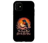 Early Bird Gets Best View Bluebird Sunset Design Custodia per iPhone 11