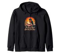 Early Bird Gets Best View Bluebird Sunset Design Felpa con Cappuccio
