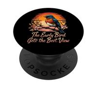 Early Bird Gets Best View Bluebird Sunset Design PopSockets PopGrip Adesivo