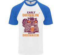 Early Drinkin' Quick Drunken Funny Beer Alcohol Uomo S/S Baseball T-Shirt