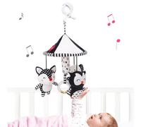 Early Education Mobile - in legno, forme giocattolo in feltro, accessorio sensoriale di movimento, ornamento minimalista per bambini | Decorazione per la cameretta dei bambini culla neonato