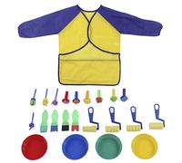 Early Education Paint Set Colorful Safe Soft 23Pcs Kids Painting Tools for Toddlers DIY Craft Sponge Plastic Yellow Red Blue Cyan Black Christmas Gifts