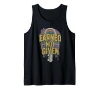 Earned Not Given Motivational Sport Quote Simbolo Chiave Canotta
