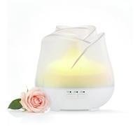 Earnest Living Diffusore di rose da 150 ml - Aromaterapia ultrasonica silenziosa per camera da letto, ufficio e scrivania, luce LED a 7 colori, alimentazione USB, spegnimento automatico, regalo