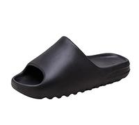 Eogrokerr - Ciabatte super morbide antiscivolo, spesse, per la casa, aperte sul davanti, ciabatte per bagno, ciabatte con plateau, sandali per ambienti interni ed esterni, Nero , 9.5 UK