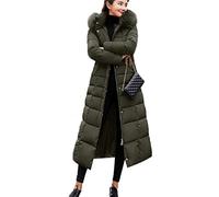 Earnmore Donna Piumino Cappotto Lungo Imbottito Inverno Cappotto con Cappuccio Elegante Giacca Lungo Caldo Leggero Piuma Cotone Outwear Invernale Parka Cappotti da Donna