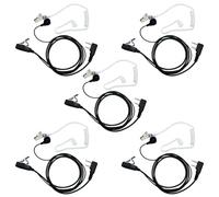 Earphmice Walkie Talkie - Auricolare con microfono PTT a 2 pin, con tubo acustico, compatibile con radio a due vie Baofeng UV-5R BF-888S Arcshell Retevis H-777 RT21 RT22 Kenwood (confezione da 5)