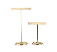 Earring Holder Stand T- Racks Jewelry Display Retail Display Golden 2Pcs