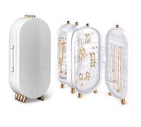 Earring Organizer Stand 4-Layer Small Foldable Dustproof Jewelry Holder with 153 Holes For Women Earrings scatola organizer(Wit)