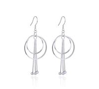 Earrings For Women, orecchini da donna in argento 925, da appendere, con tre cerchi grandi, 53 x 25,1 mm, per gioielli di laurea