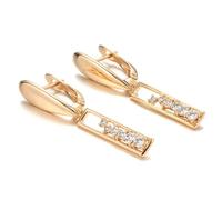 Earrings Stud Wen Elegant Long For Shiny Natural Zircon Trendy Drop