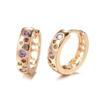 Earrings Stud Wen Multi Colors Zircon Daily Fashion Buckle Wedding Party Girl'S