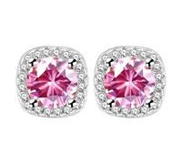 Earrings Studs CZ Stud Earrings 10MM Square Round Teardrop Heart Stud For Women Penna Forniture Pinzette Gioielli, Taglia unica, Plastica, Nessuna pietra preziosa