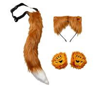 Ears and Tail Set | Halloween Furry Realistic Accessories | Women Wolf Cosp