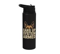 Ears Up System Armed - Cane da pastore belga Malinois Stainless Steel Insulated Water Bottle