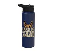 Ears Up System Armed - Cane da pastore belga Malinois Stainless Steel Insulated Water Bottle