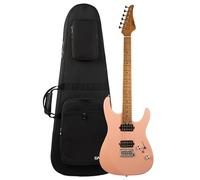 EART EYP-24 - Set di 6 corde per chitarra elettrica a libro in mogano con custodia (rosa)