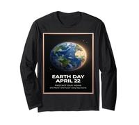Earth Day Aprile 22 Vintage Globe Design Protect Our Planet Maglia a Manica