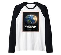 Earth Day Aprile 22 Vintage Globe Design Protect Our Planet Maglia con Maniche Raglan