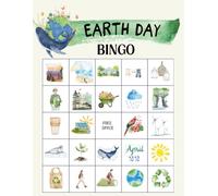 Earth Day Bingo: Game for April 22 Theme | Event board game for celebration activity, classroom use
