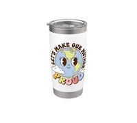 Earth Day Environmental Awareness Let's Make Our World Proud Bicchiere termico in acciaio inox doppia parete