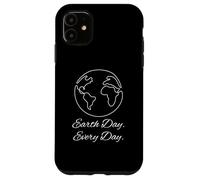 Earth Day Every Day Planet Environment Continuous Line Art Custodia per iPhone 11
