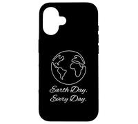 Earth Day Every Day Planet Environment Continuous Line Art Custodia per iPhone 16