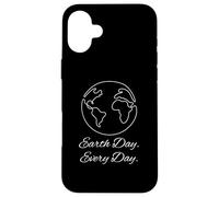 Earth Day Every Day Planet Environment Continuous Line Art Custodia per iPhone 16 Plus