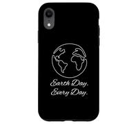 Earth Day Every Day Planet Environment Continuous Line Art Custodia per iPhone XR