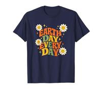 Earth Day Every Day Retro Anni '70 Groovy Flower Daisy Maglietta