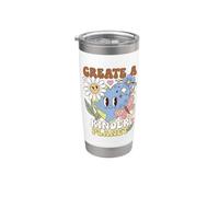 Earth Day Kindness Create A Kinder Planet Positive Message Bicchiere termico in acciaio inox doppia parete