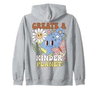 Earth Day Kindness Create A Kinder Planet Positive Message Felpa con Cappuccio