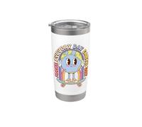 Earth Day Skateboard Peace Sign Environmental Retro Bicchiere termico in acciaio inox doppia parete