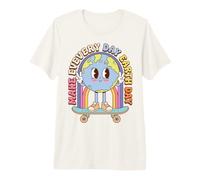 Earth Day Skateboard Peace Sign Environmental Retro Maglietta Premium