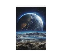 Earth From Moon - Bandiera da giardino di benvenuto, 0,6 x 0,9 m, double face, non sbiadisce, per casa, cortile, cortile, veranda, prato, decorazione esterna