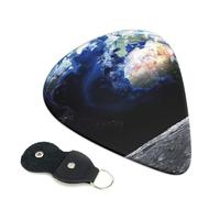 Earth from Moon - Plettri per chitarra elettrica, acustica, 6 pezzi, per basso, chitarre acustiche, acustiche, ukulele, sottili, medi, spessori, 0,71 mm