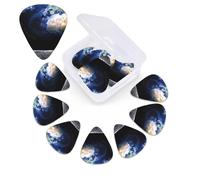 Earth from Moon - Plettro per chitarra, confezione da 12 pezzi, con custodia per plettro, 0,46 mm, 0,96 mm, 0,71 mm, accessori per chitarra per basso, chitarre acustiche elettriche e ukulele