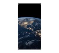 Earth from the Outer Space Door Cover Banner 90 x 180 cm Festone Festone Stagionale Cartello di Benvenuto Decorazione Verticale Porta Appeso Per Portico Ingresso Giardino Decor