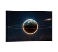 Earth Halo Poster 4K, arte vintage, tela da parete, decorazione estetica, soggiorno, camera dei bambini, dormitorio, bar, bagno, adatto per camera da letto, palestra, 30 x 45 cm, stile con cornice
